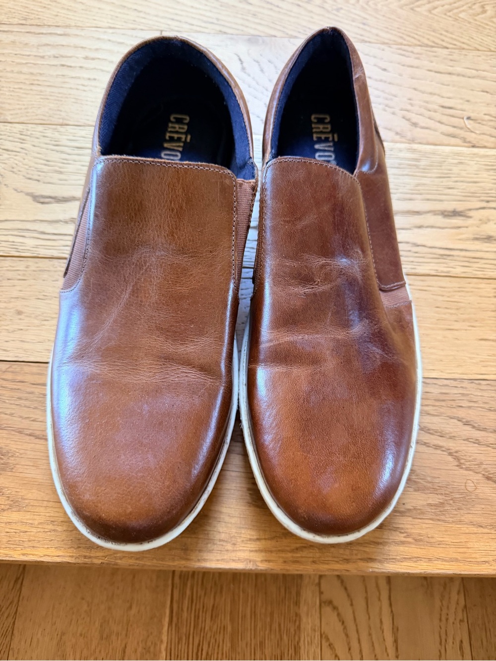 Crevo Malden Men’s Slip-On Leather Loafers in Chestnut